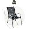 imageGiantex Set of 4 Patio Chairs Stackable Outdoor Dining Chairs 330 LBS Capacity All Weather Resistant Heavy Duty Rustproof Metal Armchairs Lawn Chairs for Front Porch Yard Pool GardenBlack