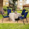imageGiantex Set of 4 Patio Chairs Stackable Outdoor Dining Chairs 330 LBS Capacity All Weather Resistant Heavy Duty Rustproof Metal Armchairs Lawn Chairs for Front Porch Yard Pool GardenBlue