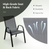 imageGiantex Set of 4 Patio Chairs Stackable Outdoor Dining Chairs 330 LBS Capacity All Weather Resistant Heavy Duty Rustproof Metal Armchairs Lawn Chairs for Front Porch Yard Pool GardenGrey