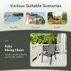 imageGiantex Set of 4 Patio Chairs Stackable Outdoor Dining Chairs 330 LBS Capacity All Weather Resistant Heavy Duty Rustproof Metal Armchairs Lawn Chairs for Front Porch Yard Pool GardenGrey