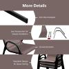 imageGiantex Set of 4 Patio Chairs Stackable Outdoor Dining Chairs 330 LBS Capacity All Weather Resistant Heavy Duty Rustproof Metal Armchairs Lawn Chairs for Front Porch Yard Pool GardenBrown