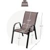 imageGiantex Set of 4 Patio Chairs Stackable Outdoor Dining Chairs 330 LBS Capacity All Weather Resistant Heavy Duty Rustproof Metal Armchairs Lawn Chairs for Front Porch Yard Pool GardenBrown