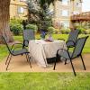 imageGiantex Set of 4 Patio Chairs Stackable Outdoor Dining Chairs 330 LBS Capacity All Weather Resistant Heavy Duty Rustproof Metal Armchairs Lawn Chairs for Front Porch Yard Pool GardenGrey
