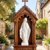 imageGiantex St Francis Garden Statue with Bird Feeder 245 Outdoor Saint Francis Statue with Animals WeatherResistant Magnesium Oxide Religious Sculpture for Garden Patio Prayer Catholic Yard DecorVirgin Mary  Blessing