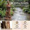 imageGiantex St Francis Garden Statue with Bird Feeder 245 Outdoor Saint Francis Statue with Animals WeatherResistant Magnesium Oxide Religious Sculpture for Garden Patio Prayer Catholic Yard DecorSaint Francis  with Animals