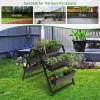 imageGiantex Vertical Raised Garden Bed 5 Planter Boxes Container wDrainage Holes 31H Freestanding HeavyDuty Metal Frame Indoor Outdoor Raised Bed for Vegetables Herbs Flowers to Grow1