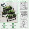 imageGiantex Vertical Raised Garden Bed 5 Planter Boxes Container wDrainage Holes 31H Freestanding HeavyDuty Metal Frame Indoor Outdoor Raised Bed for Vegetables Herbs Flowers to Grow1