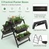 imageGiantex Vertical Raised Garden Bed 5 Planter Boxes Container wDrainage Holes 31H Freestanding HeavyDuty Metal Frame Indoor Outdoor Raised Bed for Vegetables Herbs Flowers to Grow2