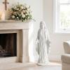 imageGiantex Virgin Mary Garden Statue 295 Blessed Mother Outdoor Religious Statue with Serpent WeatherResistant MgO Catholic Yard Decor for Lawn Patio Prayer Garden amp Memorial Distressed Ivory