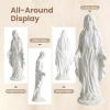 imageGiantex Virgin Mary Garden Statue 295 Blessed Mother Outdoor Religious Statue with Serpent WeatherResistant MgO Catholic Yard Decor for Lawn Patio Prayer Garden amp Memorial Distressed Ivory