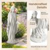 imageGiantex Virgin Mary Garden Statue 295 Blessed Mother Outdoor Religious Statue with Serpent WeatherResistant MgO Catholic Yard Decor for Lawn Patio Prayer Garden amp Memorial Distressed Ivory