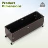 imageGiantex Wicker Raised Garden Bed with Wheels 38x12x14 Rectangular Garden Planter Box wPE Rattan Liner Fabric Wicker Patio Elevated Raised Bed for Vegetable Flower Herb Porch Balcony2