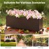 imageGiantex Wicker Raised Garden Bed with Wheels 38x12x14 Rectangular Garden Planter Box wPE Rattan Liner Fabric Wicker Patio Elevated Raised Bed for Vegetable Flower Herb Porch Balcony1