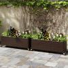 imageGiantex Wicker Raised Garden Bed with Wheels 38x12x14 Rectangular Garden Planter Box wPE Rattan Liner Fabric Wicker Patio Elevated Raised Bed for Vegetable Flower Herb Porch Balcony1