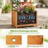 imageGiantex Wood Raised Garden Bed with Trellis Outdoor Planter Box wOpenEnded Base for Climbing Plants 18 Planting Depth Freestanding Privacy Planters Trellis Planter for Patio Backyard2