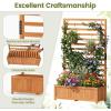 imageGiantex Wood Raised Garden Bed with Trellis Outdoor Planter Box wOpenEnded Base for Climbing Plants 18 Planting Depth Freestanding Privacy Planters Trellis Planter for Patio Backyard1