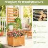 imageGiantex Wood Raised Garden Bed with Trellis Outdoor Planter Box wOpenEnded Base for Climbing Plants 18 Planting Depth Freestanding Privacy Planters Trellis Planter for Patio Backyard2
