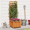 imageGiantex Wood Raised Garden Bed with Trellis Outdoor Planter Box wOpenEnded Base for Climbing Plants 18 Planting Depth Freestanding Privacy Planters Trellis Planter for Patio Backyard1