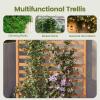 imageGiantex Wood Raised Garden Bed with Trellis Outdoor Planter Box wOpenEnded Base for Climbing Plants 18 Planting Depth Freestanding Privacy Planters Trellis Planter for Patio Backyard1