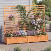 imageGiantex Wood Raised Garden Bed with Trellis Outdoor Planter Box wOpenEnded Base for Climbing Plants 18 Planting Depth Freestanding Privacy Planters Trellis Planter for Patio Backyard2