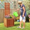 imageGiantex Wood Raised Garden Bed with Trellis Outdoor Planter Box wOpenEnded Base for Climbing Plants 18 Planting Depth Freestanding Privacy Planters Trellis Planter for Patio Backyard1
