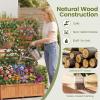 imageGiantex Wood Raised Garden Bed with Trellis Outdoor Planter Box wOpenEnded Base for Climbing Plants 18 Planting Depth Freestanding Privacy Planters Trellis Planter for Patio Backyard1