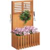 imageGiantex Wood Raised Garden Bed with Trellis Outdoor Planter Box wOpenEnded Base for Climbing Plants 18 Planting Depth Freestanding Privacy Planters Trellis Planter for Patio Backyard1
