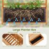 imageGiantex Wood Raised Garden Bed with Trellis Outdoor Planter Box wOpenEnded Base for Climbing Plants 18 Planting Depth Freestanding Privacy Planters Trellis Planter for Patio Backyard1