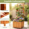 imageGiantex Wood Raised Garden Bed with Trellis Outdoor Planter Box wOpenEnded Base for Climbing Plants 18 Planting Depth Freestanding Privacy Planters Trellis Planter for Patio Backyard1