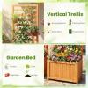 imageGiantex Wood Raised Garden Bed with Trellis Outdoor Planter Box wOpenEnded Base for Climbing Plants 18 Planting Depth Freestanding Privacy Planters Trellis Planter for Patio Backyard2