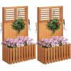 imageGiantex Wood Raised Garden Bed with Trellis Outdoor Planter Box wOpenEnded Base for Climbing Plants 18 Planting Depth Freestanding Privacy Planters Trellis Planter for Patio Backyard2