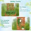 imageGiantex Wood Raised Garden Bed with Trellis Outdoor Planter Box wOpenEnded Base for Climbing Plants 18 Planting Depth Freestanding Privacy Planters Trellis Planter for Patio Backyard1