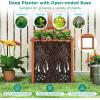 imageGiantex Wood Raised Garden Bed with Trellis Outdoor Planter Box wOpenEnded Base for Climbing Plants 18 Planting Depth Freestanding Privacy Planters Trellis Planter for Patio Backyard1