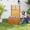 imageGiantex Wood Raised Garden Bed with Trellis Outdoor Planter Box wOpenEnded Base for Climbing Plants 18 Planting Depth Freestanding Privacy Planters Trellis Planter for Patio Backyard1