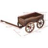 imageGiantex Wood Wagon Flower Planter Pot Stand WWheels Home Garden Outdoor DecorBrown
