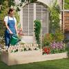 imageGiantex Wooden Raised Garden Bed Rectangular Planter Box for Vegetables Fruits Flowers Herbs 48 Lx24 Wx10 H Outdoor Elevated Planting Bed for Garden Backyard Lawn Patio87x25x52
