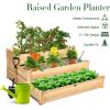 imageGiantex Wooden Raised Garden Bed Rectangular Planter Box for Vegetables Fruits Flowers Herbs 48 Lx24 Wx10 H Outdoor Elevated Planting Bed for Garden Backyard Lawn Patio49x49x22