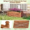 imageGiantex Wooden Raised Garden Bed w 5 Drainage Holes Elevated Rectangular Outdoor Planter Box for Flowers Herbs Vegetables Wood Gardening Container for Patio Garden Yard Balcony 36 x 16 x 151