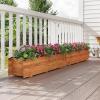 imageGiantex Wooden Raised Garden Bed w 5 Drainage Holes Elevated Rectangular Outdoor Planter Box for Flowers Herbs Vegetables Wood Gardening Container for Patio Garden Yard Balcony 36 x 16 x 151