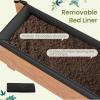 imageGiantex Wooden Raised Garden Bed w 5 Drainage Holes Elevated Rectangular Outdoor Planter Box for Flowers Herbs Vegetables Wood Gardening Container for Patio Garden Yard Balcony 36 x 16 x 152
