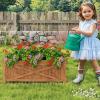 imageGiantex Wooden Raised Garden Bed w 5 Drainage Holes Elevated Rectangular Outdoor Planter Box for Flowers Herbs Vegetables Wood Gardening Container for Patio Garden Yard Balcony 36 x 16 x 151
