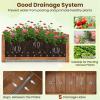 imageGiantex Wooden Raised Garden Bed w 5 Drainage Holes Elevated Rectangular Outdoor Planter Box for Flowers Herbs Vegetables Wood Gardening Container for Patio Garden Yard Balcony 36 x 16 x 151