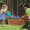 imageGiantex Wooden Raised Garden Bed w 5 Drainage Holes Elevated Rectangular Outdoor Planter Box for Flowers Herbs Vegetables Wood Gardening Container for Patio Garden Yard Balcony 36 x 16 x 152