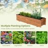 imageGiantex Wooden Raised Garden Bed w 5 Drainage Holes Elevated Rectangular Outdoor Planter Box for Flowers Herbs Vegetables Wood Gardening Container for Patio Garden Yard Balcony 36 x 16 x 151