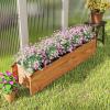 imageGiantex Wooden Raised Garden Bed w 5 Drainage Holes Elevated Rectangular Outdoor Planter Box for Flowers Herbs Vegetables Wood Gardening Container for Patio Garden Yard Balcony 36 x 16 x 151