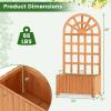 imageGiantex Wooden Raised Garden Bed with Arched Trellis 48 Fir Wood Outdoor Elevated Planter Box Privacy Screen with Drainage Holes Vertical Garden Bed for Climbing Plants Patio Balcony BackyardOrange