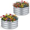 imageGiantex 2 Pack 4 x 2 x 2 FT Galvanized Raised Garden Bed Rectangular Metal Planter Box with OpenEnded Base for Sapling Vegetable Flower Fruit Outdoor Plant Container Kit for Patio amp Lawn Sliver2