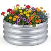 imageGiantex 2 Pack 4 x 2 x 2 FT Galvanized Raised Garden Bed Rectangular Metal Planter Box with OpenEnded Base for Sapling Vegetable Flower Fruit Outdoor Plant Container Kit for Patio amp Lawn Sliver1