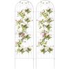 imageGiantex 2 Pack Garden Trellis 72 FT Tall Galvanized Steel Trellis for Climbing Plants Outdoor for Patio Lawn Wall Decor Plant Trellis for Vine Cucumber Tomato Flower Clematis Roses WhiteWhite