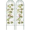 imageGiantex 2 Pack Garden Trellis 72 FT Tall Galvanized Steel Trellis for Climbing Plants Outdoor for Patio Lawn Wall Decor Plant Trellis for Vine Cucumber Tomato Flower Clematis Roses WhiteGreen